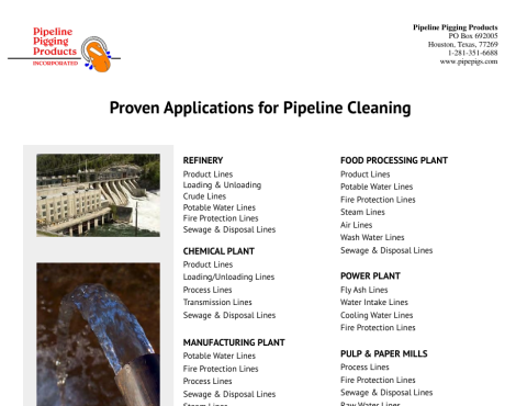Proven Applications for Pipe Cleaning